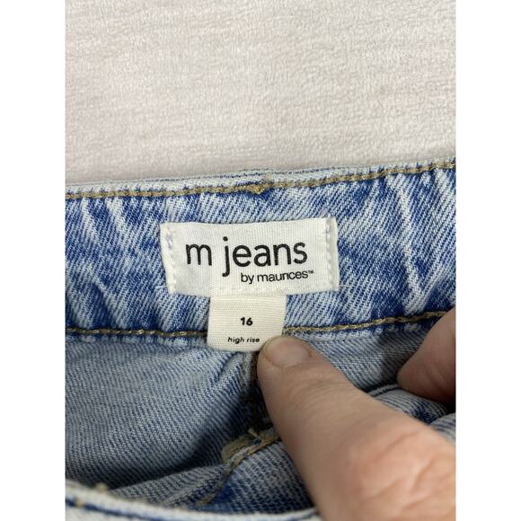 Maurices M Jeans Skirt Womens 16 Acid Wash Slit in Front Stretch Denim Midi Y2K - Picture 7 of 11